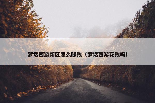 梦话西游新区怎么赚钱（梦话西游花钱吗）