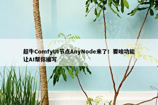 超牛ComfyUI节点AnyNode来了！要啥功能让AI帮你编写