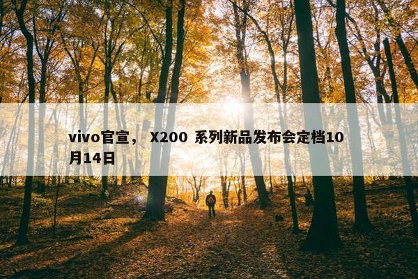 vivo官宣， X200 系列新品发布会定档10 月14日