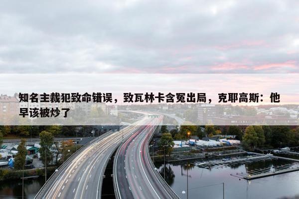 知名主裁犯致命错误，致瓦林卡含冤出局，克耶高斯：他早该被炒了