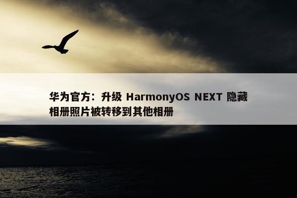 华为官方：升级 HarmonyOS NEXT 隐藏相册照片被转移到其他相册