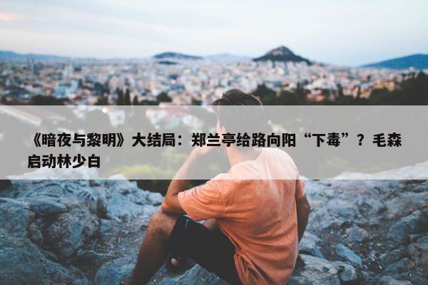 《暗夜与黎明》大结局：郑兰亭给路向阳“下毒”？毛森启动林少白