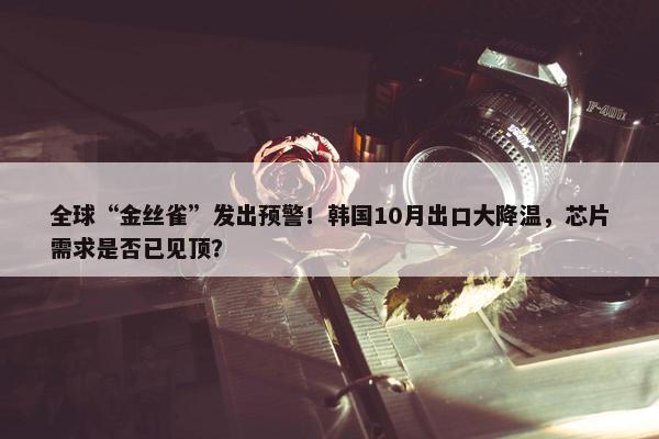 全球“金丝雀”发出预警！韩国10月出口大降温，芯片需求是否已见顶？