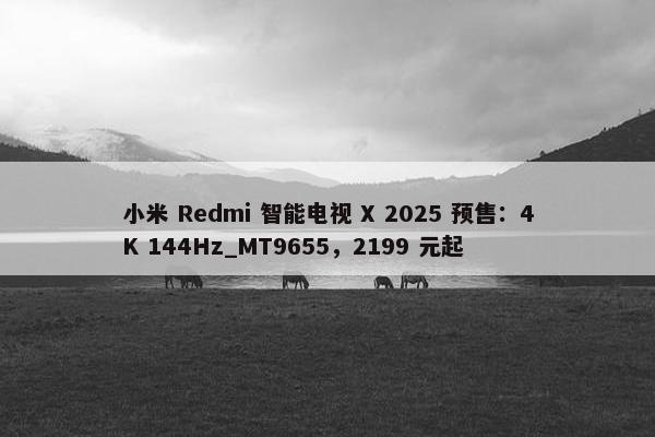 小米 Redmi 智能电视 X 2025 预售：4K 144Hz_MT9655，2199 元起