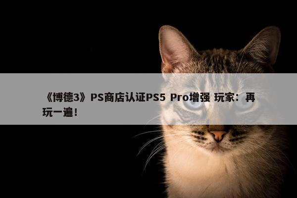 《博德3》PS商店认证PS5 Pro增强 玩家：再玩一遍！