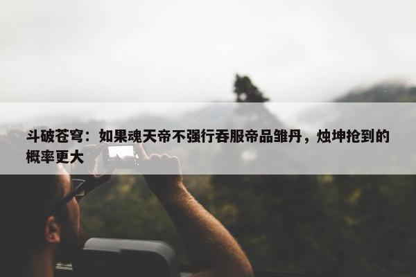 斗破苍穹：如果魂天帝不强行吞服帝品雏丹，烛坤抢到的概率更大