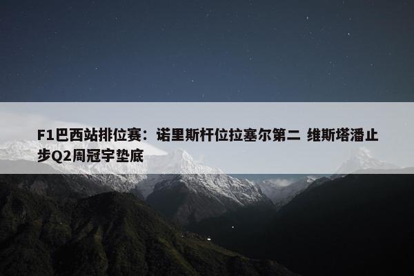 F1巴西站排位赛：诺里斯杆位拉塞尔第二 维斯塔潘止步Q2周冠宇垫底