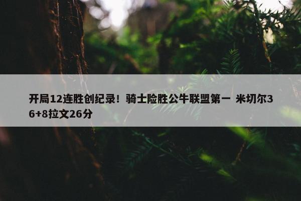 开局12连胜创纪录！骑士险胜公牛联盟第一 米切尔36+8拉文26分