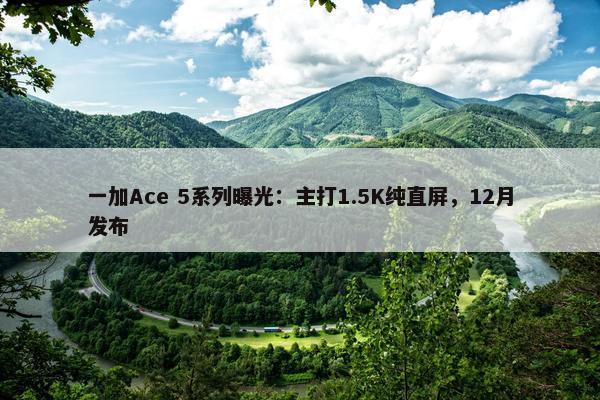 一加Ace 5系列曝光：主打1.5K纯直屏，12月发布