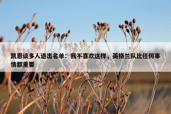 凯恩谈多人退出名单：我不喜欢这样，英格兰队比任何事情都重要