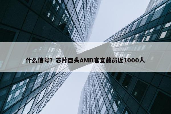 什么信号？芯片巨头AMD官宣裁员近1000人