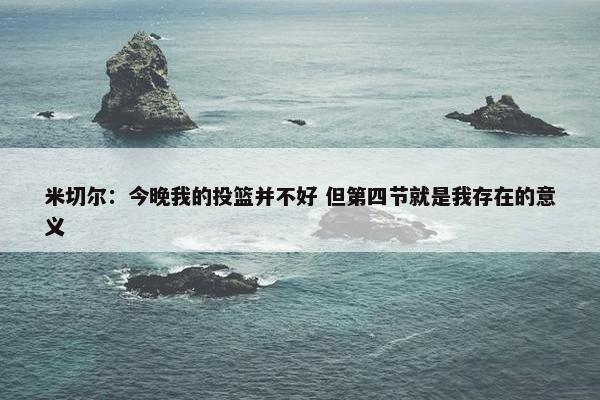 米切尔：今晚我的投篮并不好 但第四节就是我存在的意义