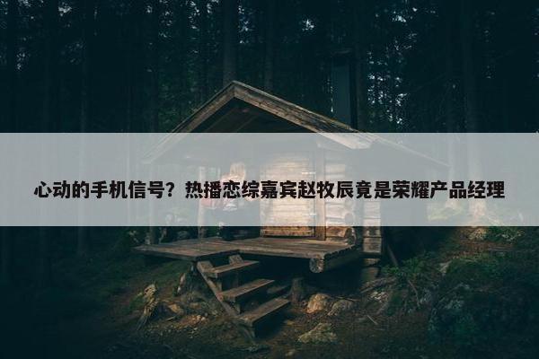 心动的手机信号？热播恋综嘉宾赵牧辰竟是荣耀产品经理