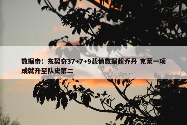 数据帝：东契奇37+7+9悲情数据超乔丹 克莱一项成就升至队史第二