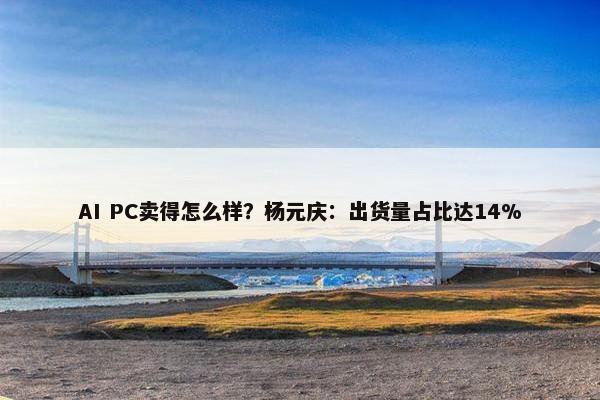 AI PC卖得怎么样？杨元庆：出货量占比达14%