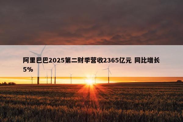 阿里巴巴2025第二财季营收2365亿元 同比增长5%