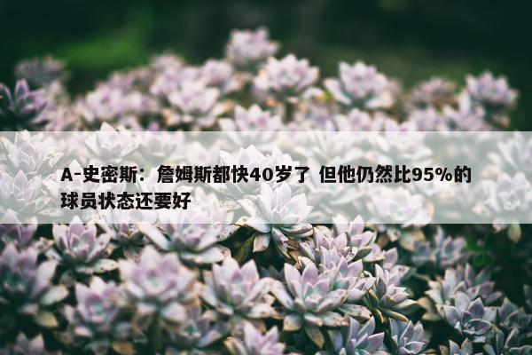 A-史密斯：詹姆斯都快40岁了 但他仍然比95%的球员状态还要好