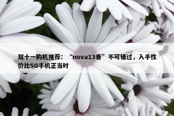 双十一购机推荐：“nova13香”不可错过，入手性价比5G手机正当时