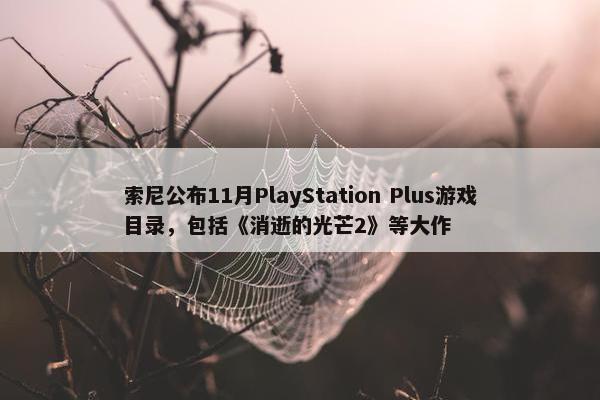 索尼公布11月PlayStation Plus游戏目录，包括《消逝的光芒2》等大作