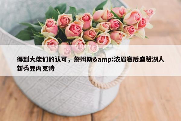 得到大佬们的认可，詹姆斯&浓眉赛后盛赞湖人新秀克内克特