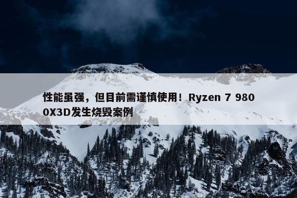 性能虽强，但目前需谨慎使用！Ryzen 7 9800X3D发生烧毁案例