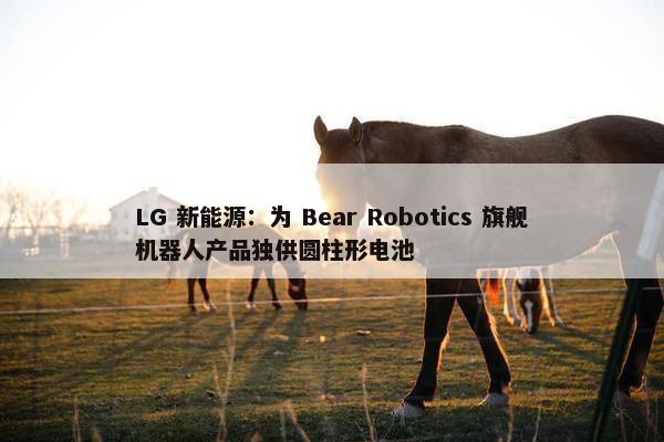 LG 新能源：为 Bear Robotics 旗舰机器人产品独供圆柱形电池