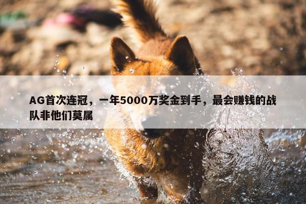 AG首次连冠，一年5000万奖金到手，最会赚钱的战队非他们莫属