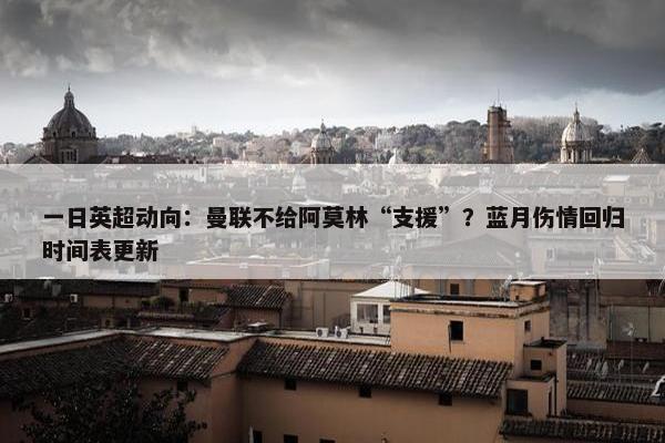 一日英超动向：曼联不给阿莫林“支援”？蓝月伤情回归时间表更新