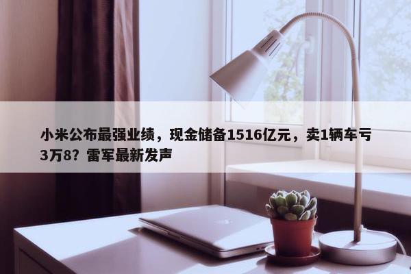 小米公布最强业绩，现金储备1516亿元，卖1辆车亏3万8？雷军最新发声