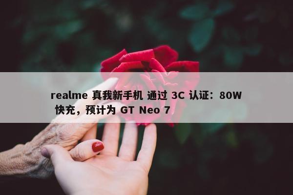 realme 真我新手机 通过 3C 认证：80W 快充，预计为 GT Neo 7