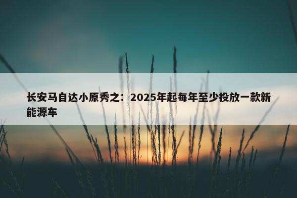 长安马自达小原秀之：2025年起每年至少投放一款新能源车