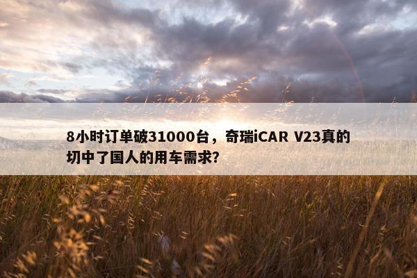 8小时订单破31000台，奇瑞iCAR V23真的切中了国人的用车需求？