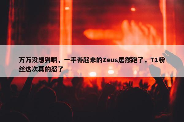 万万没想到啊，一手养起来的Zeus居然跑了，T1粉丝这次真的怒了