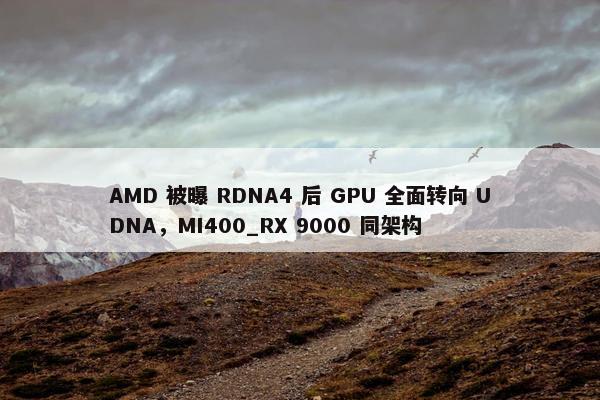 AMD 被曝 RDNA4 后 GPU 全面转向 UDNA，MI400_RX 9000 同架构