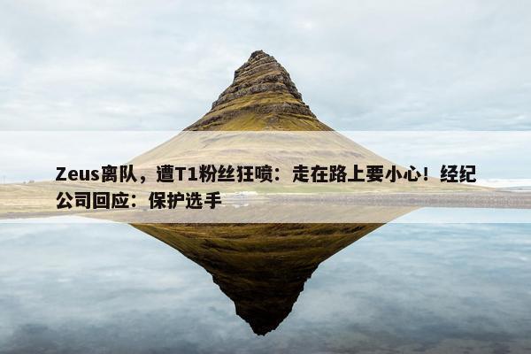 Zeus离队，遭T1粉丝狂喷：走在路上要小心！经纪公司回应：保护选手