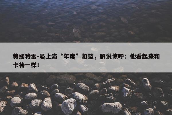 黄蜂特雷-曼上演“年度”扣篮，解说惊呼：他看起来和卡特一样！