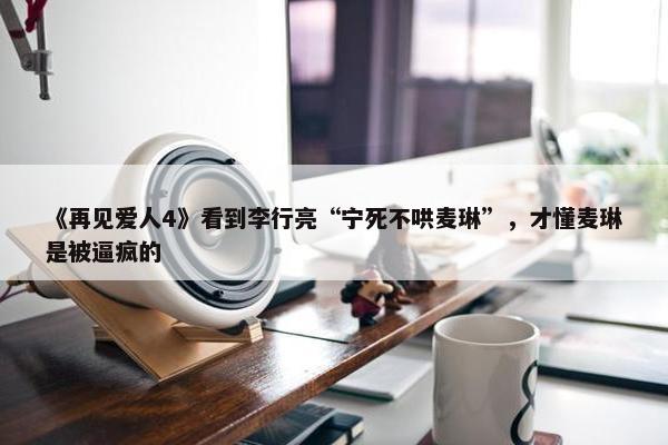 《再见爱人4》看到李行亮“宁死不哄麦琳”，才懂麦琳是被逼疯的