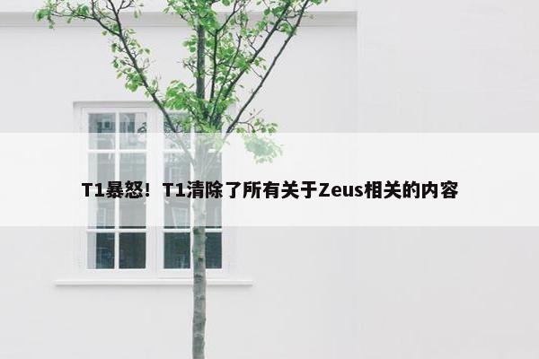 T1暴怒！T1清除了所有关于Zeus相关的内容