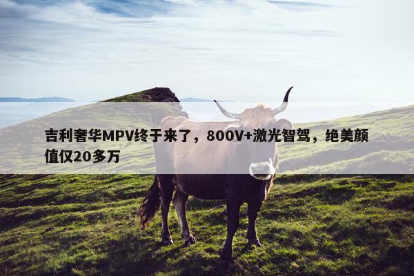 吉利奢华MPV终于来了，800V+激光智驾，绝美颜值仅20多万