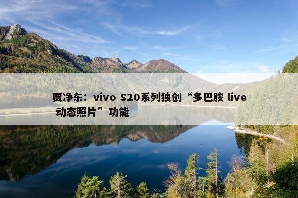 贾净东：vivo S20系列独创“多巴胺 live 动态照片”功能