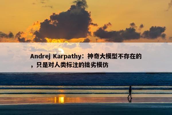 Andrej Karpathy：神奇大模型不存在的，只是对人类标注的拙劣模仿