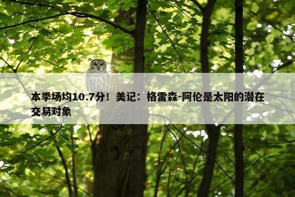 本季场均10.7分！美记：格雷森-阿伦是太阳的潜在交易对象