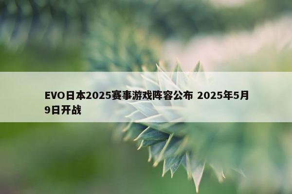 EVO日本2025赛事游戏阵容公布 2025年5月9日开战