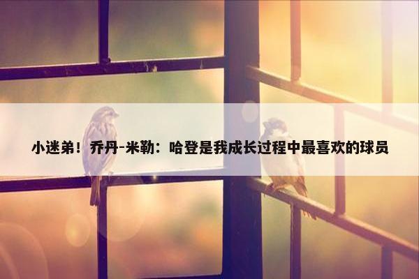 小迷弟！乔丹-米勒：哈登是我成长过程中最喜欢的球员