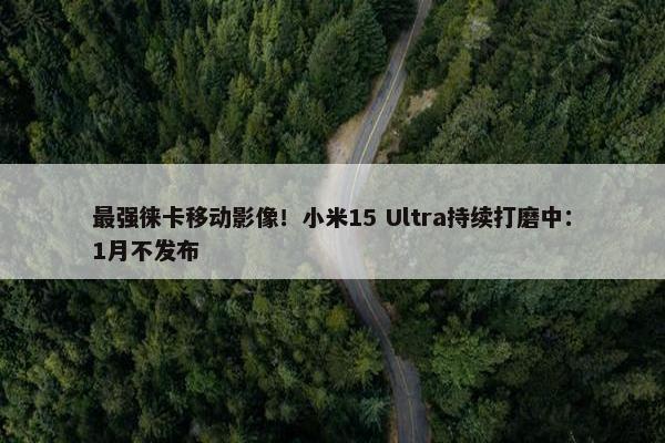 最强徕卡移动影像！小米15 Ultra持续打磨中：1月不发布