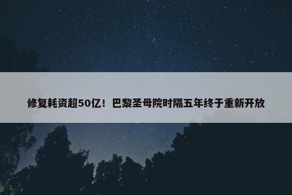 修复耗资超50亿！巴黎圣母院时隔五年终于重新开放