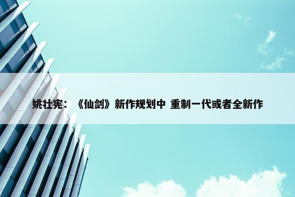 姚壮宪：《仙剑》新作规划中 重制一代或者全新作