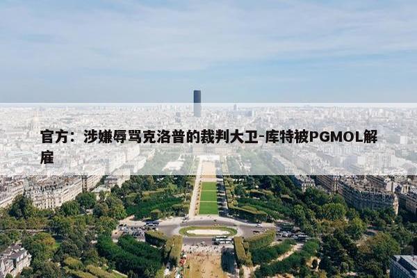 官方：涉嫌辱骂克洛普的裁判大卫-库特被PGMOL解雇