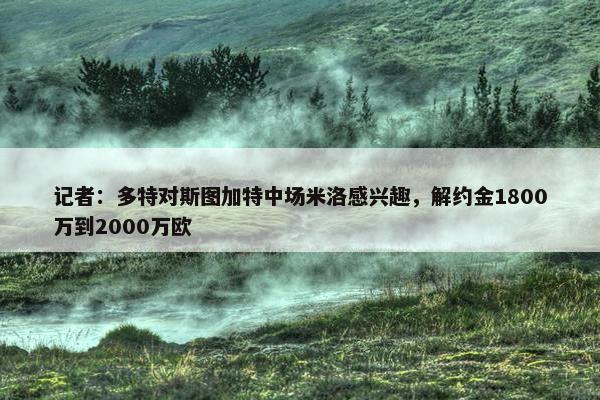 记者：多特对斯图加特中场米洛感兴趣，解约金1800万到2000万欧