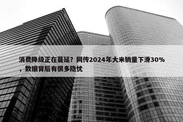 消费降级正在蔓延？网传2024年大米销量下滑30%，数据背后有很多隐忧